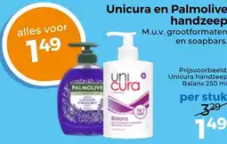 Trekpleister Unicura en Palmolive handzeep aanbieding