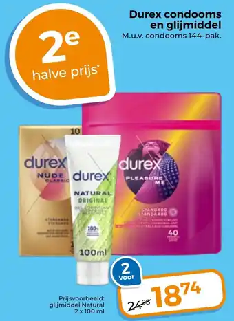 Trekpleister Durex condooms en glijmiddel aanbieding