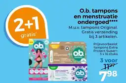 Trekpleister O.b. tampons en menstruatie ondergoed aanbieding