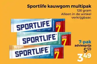 Trekpleister Sportlife kauwgom multipak aanbieding