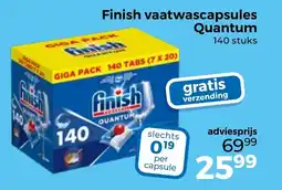 Trekpleister Finish vaatwascapsules Quantum aanbieding
