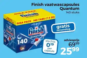 Trekpleister Finish vaatwascapsules Quantum aanbieding