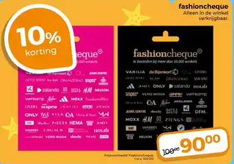 Trekpleister fashioncheque aanbieding