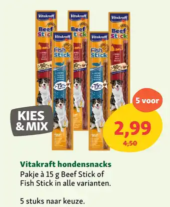 Maxi Zoo Vitakraft hondensnacks aanbieding