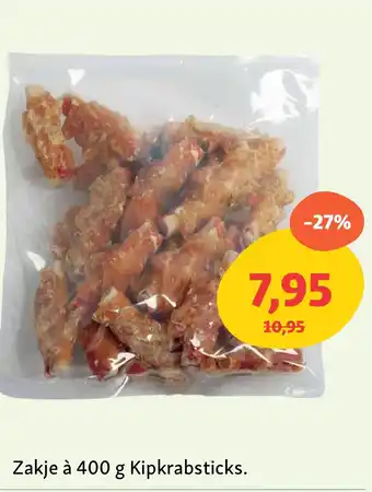 Maxi Zoo Zakje Kipkrabsticks. aanbieding