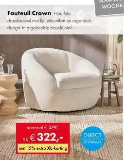 Woonsquare Fauteuil Crown aanbieding