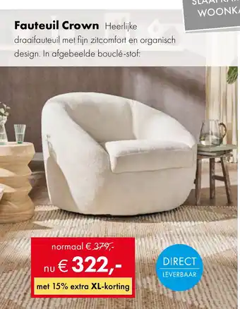 Woonsquare Fauteuil Crown aanbieding