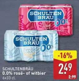 ALDI Schultenbräu 0.0% rosé of witbier aanbieding