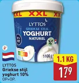 ALDI LYTTOS Griekse stijl yoghurt 10% aanbieding