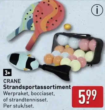 ALDI Crane Strandsportassortiment aanbieding