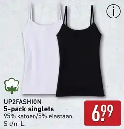 ALDI UP2FASHION 5 pack singlets aanbieding