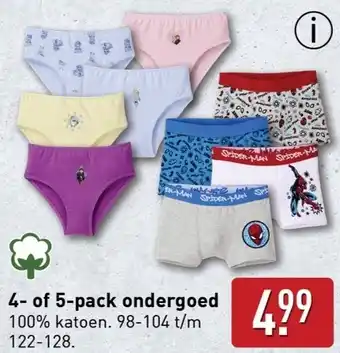 ALDI 4 of 5-pack ondergoed aanbieding