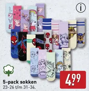 ALDI 5 pack sokken aanbieding