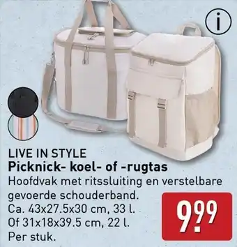 ALDI Live in style Picknick koel of rugtas aanbieding