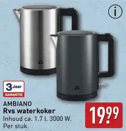ALDI Ambiano Rvs waterkoker aanbieding