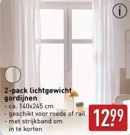 ALDI 2 pack lichtgewicht gordijnen aanbieding