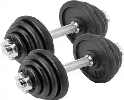 Bol.com Dumbbell set Focus Fitness - Totaal: 30 kg - 2 gewichten van 15 kg aanbieding