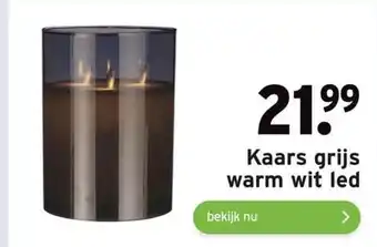 GAMMA Kaars grijs warm wit led aanbieding