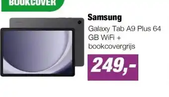 EP Galaxy Tab A9 Plus 64 GB WiFi + bookcovergrijs aanbieding
