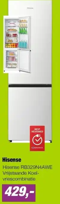EP Hisense RB329N4AWE Vriijstaande Koel-vriescombinatie aanbieding