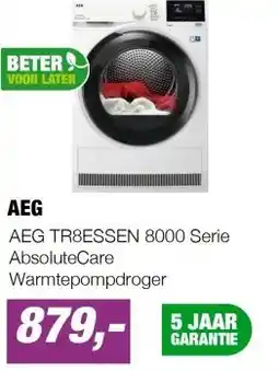 EP AEG TR8ESSEN 8000 Serie AbsoluteCare Warmtepompdroger aanbieding
