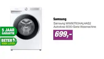 EP Samsung WW80T634ALHAS2 Autodose 6000-Serie Wasmachine aanbieding