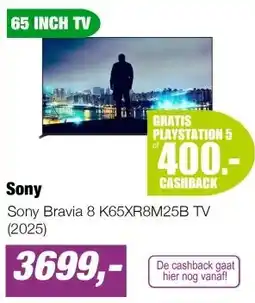 EP Sony Bravia 8 K65XR8M25B TV (2025) aanbieding