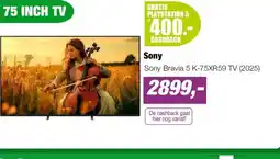 EP Sony Bravia 5 K-75XR59 TV (2025) aanbieding
