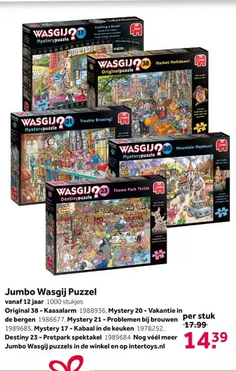 Intertoys Jumbo Wasgij Mystery 17 puzzel kabaal in de keuken - 1000 stukjes aanbieding