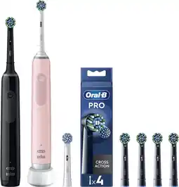 Coolblue Oral-B Pro Serie 3 Duo Pack Zwart en Roze Value Pack aanbieding