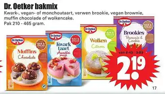 Dirk Dr. Oetker Bakmix Kwark-, Vegan- Of Monchoutaart, Verwen Brookie, Vegan Brownie, Muffin Chocolade Of Wolkencake aanbieding