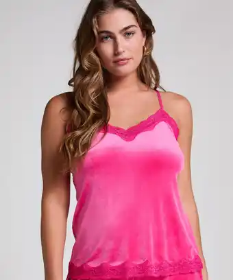 Hunkemoller Hunkemöller Cami top Velours Lace Roze aanbieding