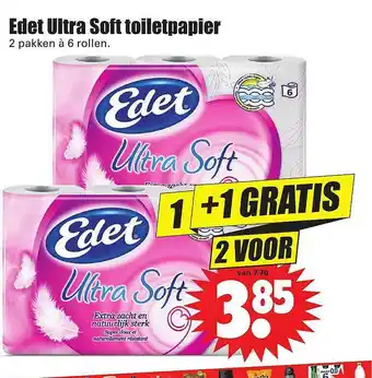 Dirk Edet Ultra Soft Toiletpapier 1+1 Gratis aanbieding