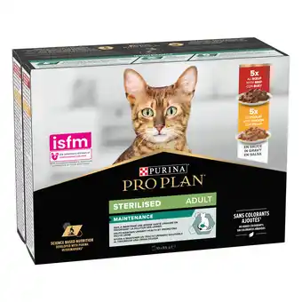 Zooplus 10x85g PURINA PRO PLAN Cat Gesteriliseerd Adult Onderhoud Rund & Kip natvoer voor katten aanbieding