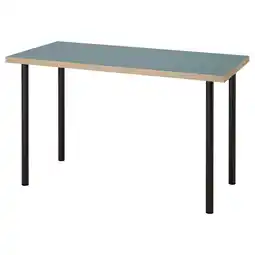 IKEA Lagkapten / adils Bureau, grijsturkoois/zwart, 120x60 cm aanbieding