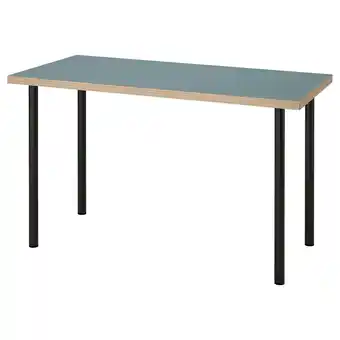 IKEA Lagkapten / adils Bureau, grijsturkoois/zwart, 120x60 cm aanbieding