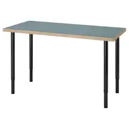 IKEA Lagkapten / olov Bureau, grijsturkoois/zwart, 120x60 cm aanbieding