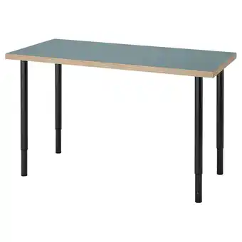 IKEA Lagkapten / olov Bureau, grijsturkoois/zwart, 120x60 cm aanbieding