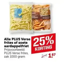 Coop Alle PLUS Verse frites of zoete aardappelfriet aanbieding
