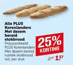 Coop Alle PLUS Korenlanders Met desem bereid stokbrood aanbieding