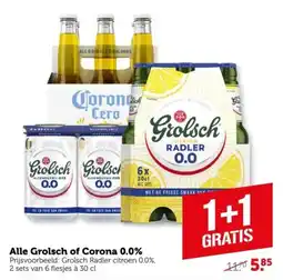 Coop Alle Grolsch of Corona 0.0% aanbieding