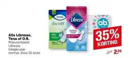 Coop Alle Libresse, Tena of O.B. aanbieding