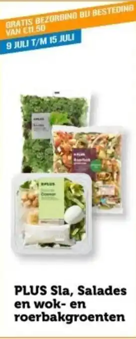 Coop PLUS Sla, Salades en wok en roerbakgroenten aanbieding