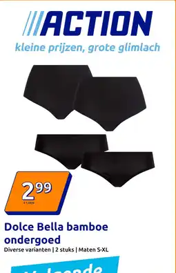 Action Dolce Bella bamboe ondergoed aanbieding