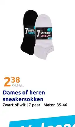 Action Dames of heren sneakersokken aanbieding