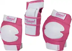 Bol.com Champz Kinder Skate Bescherming Set - Complete Valbescherming - Roze/Wit - Medium (35-38 EU) aanbieding
