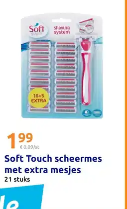 Action Soft Touch scheermes met extra mesjes aanbieding