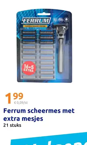 Action Ferrum scheermes met extra mesjes aanbieding