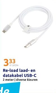 Action Re-load laad- en datakabel USB-C aanbieding