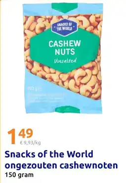 Action Snacks of the World ongezouten cashewnoten aanbieding